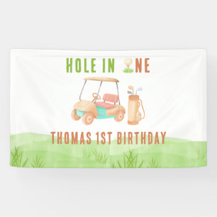 Hole In One First Birthday Party Banner