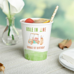 Hole In One First Birthday Party Paper Cups
