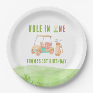 Hole In One First Birthday Party Paper Plate
