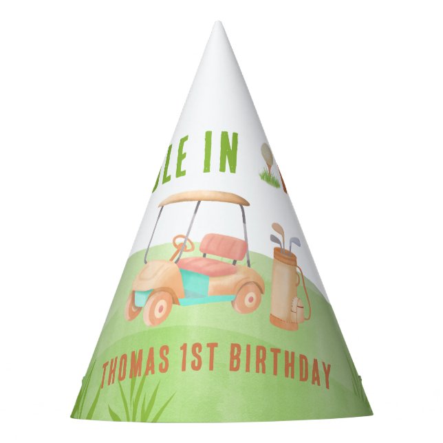 Hole In One First Birthday Party Party Hat (Front)