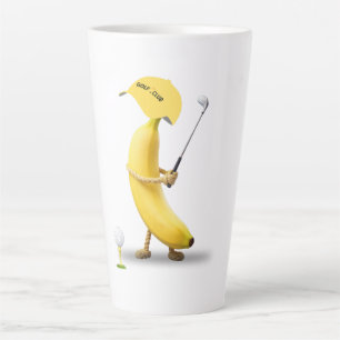 Hole In One – Funny Banana Golf Club Cartoon Retro Latte Mug