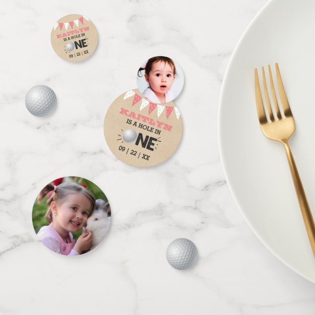 Hole In One Girls Golf 1st Birthday Par-tee Confetti (Group)