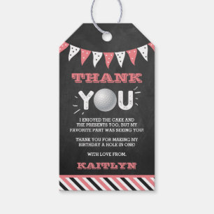 Hole In One Girls Golf 1st Birthday Par-tee Gift Tags