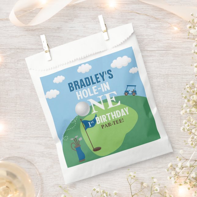 Hole In One Golf 1st Birthday Favour Bags (Clipped)