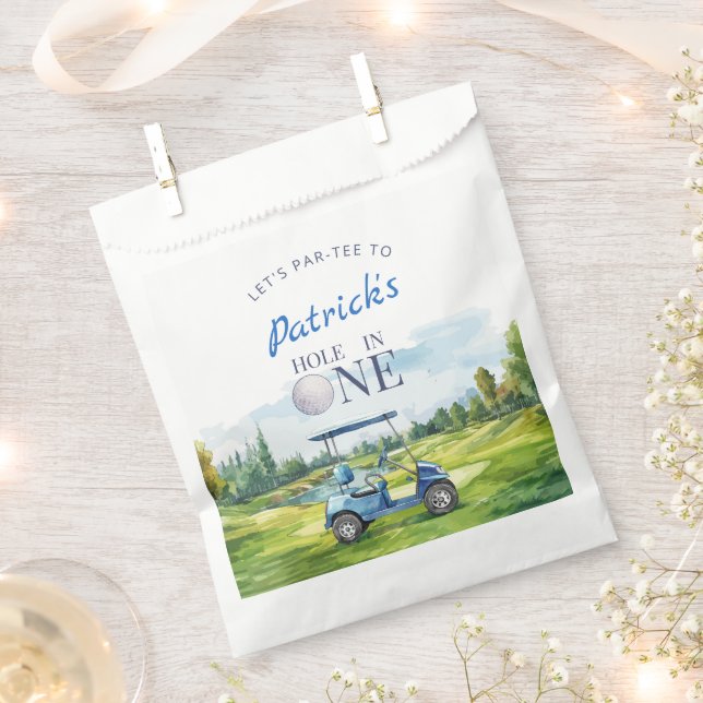 Hole In One Golf 1st Birthday  Favour Bags (Clipped)