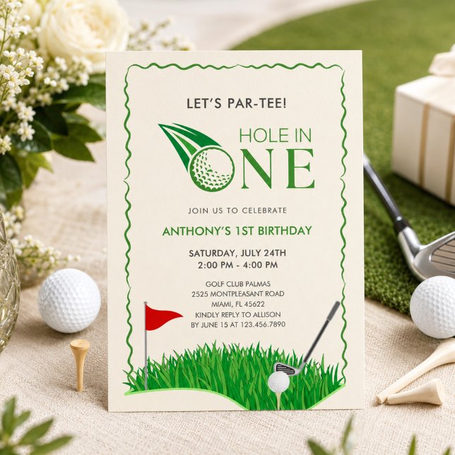 Hole In One Golf 1st Birthday Invitation (Creator Uploaded)