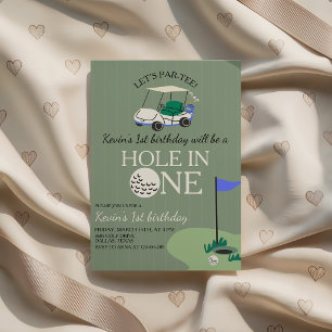 Hole in ONE Golf 1st Birthday Invite