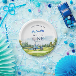 Hole In One Golf 1st Birthday Paper Plate