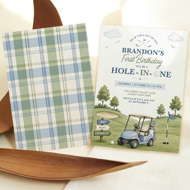 Hole in One: Golf 1st Birthday Par-Tee Invitation (Creator Uploaded)