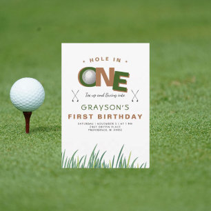 Hole-in-One Golf 1st Birthday Party II Invitation