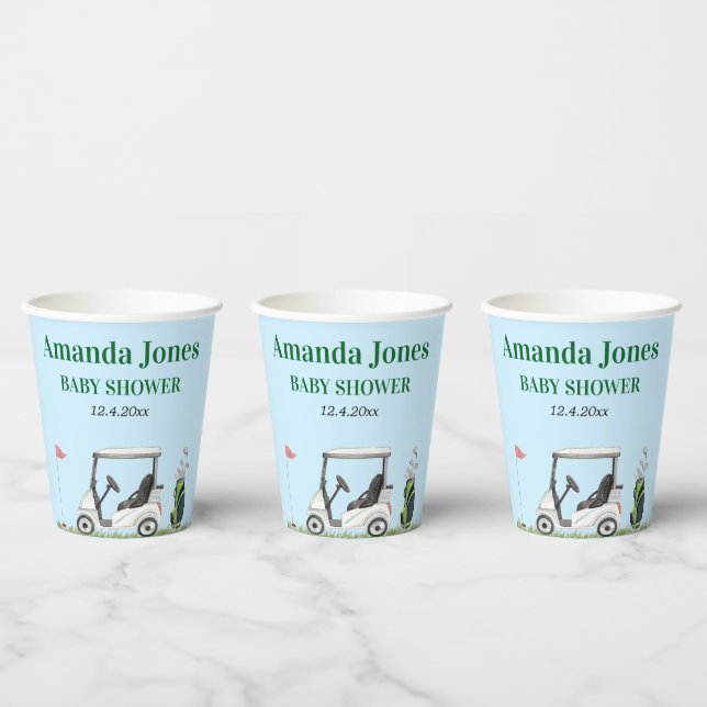 Hole In One Golf Baby Shower  Paper Cups (Multi)