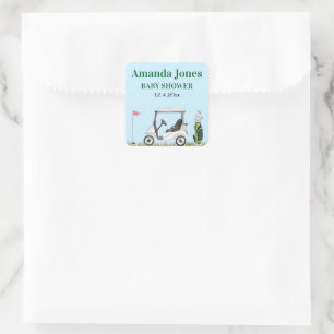 Hole In One Golf Baby Shower Sticker