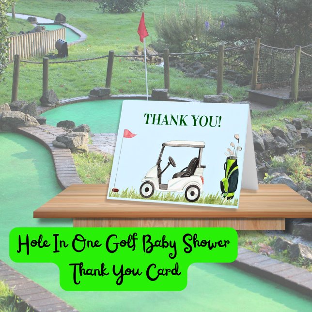 Hole In One Golf Baby Shower  Thank You Card (Creator Uploaded)