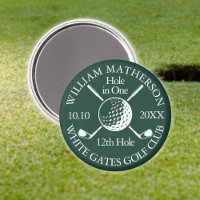 Hole in One Golf Ball And Clubs Emerald Green