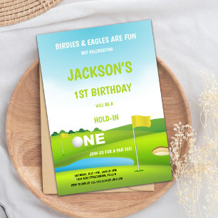 Hole in One Golf Birthday Invitation
