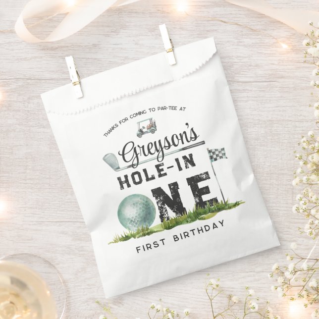 Hole In One | Golf Birthday Party Favour Bags (Clipped)
