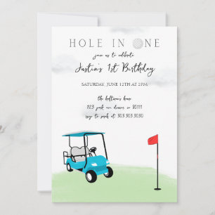 Hole in One Golf Birthday Party Invitation
