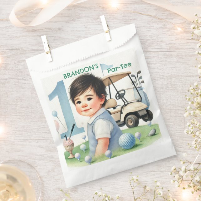 Hole in One Golf Boy 1st Par-tee Birthday Favour Bags (Clipped)