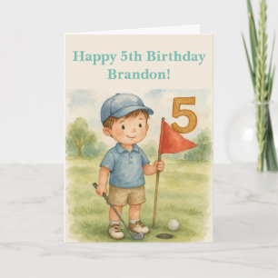Hole in One Golf Boy 5th Birthday Par-Tee Invitation