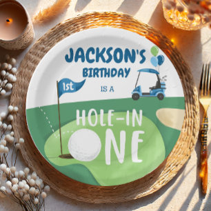 Hole In One Golf Boy First Birthday Par-Tee Paper Plate