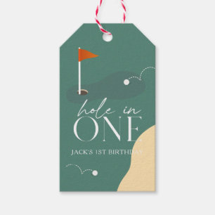 Hole in One Golf Course 1st Birthday Gift Tag