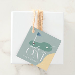 Hole in One Golf Course Boy 1st Birthday Favour Tags