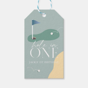Hole in One Golf Course Boy 1st Birthday Gift Tag