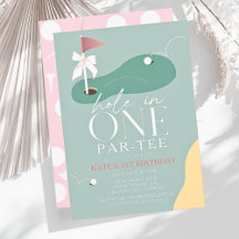 Hole in One Golf Fairway Par-Tee Girl 1st Birthday