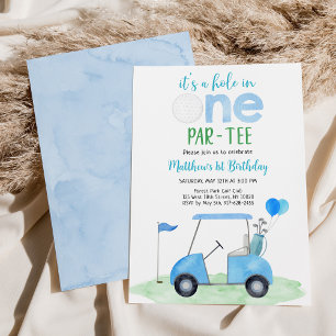 Hole In One Golf First Birthday Invitation