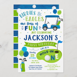 Hole In One Golf First Birthday Par-Tee Invitation