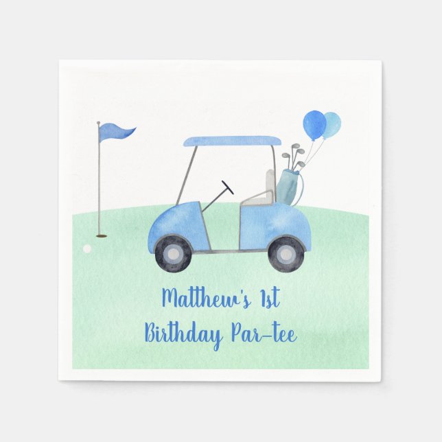 Hole In One Golf First Birthday Par-tee Napkin (Front)