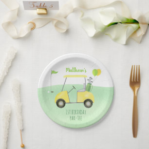 Hole In One Golf First Birthday Par-tee Paper Plate