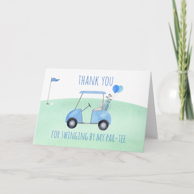 Hole In One Golf First Birthday Thank You Card (Front)