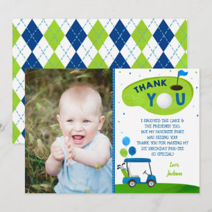 Hole In One Golf First Birthday Thank You Cards