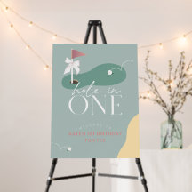 Hole in One Golf Girl 1st Birthday Welcome Sign