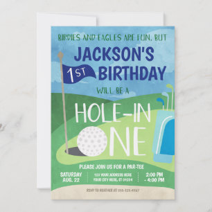 Hole in One Golf Invitation First Birthday Party