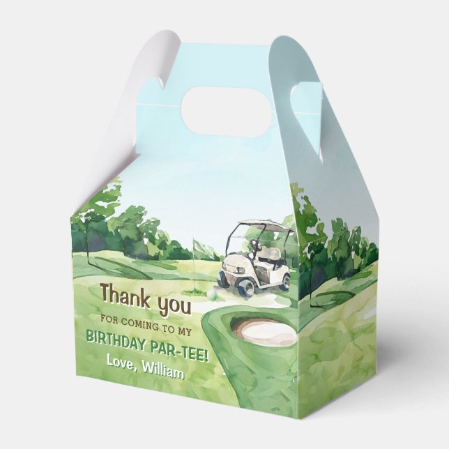 Hole in One Golf Par-tee 1st Birthday Favour Box (Front Side)