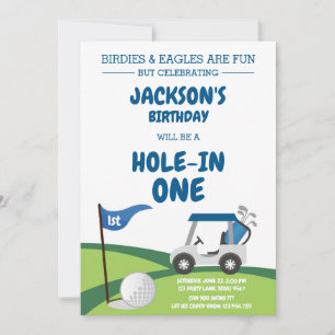 Hole In One Golf Par-tee 1st Birthday Invitation