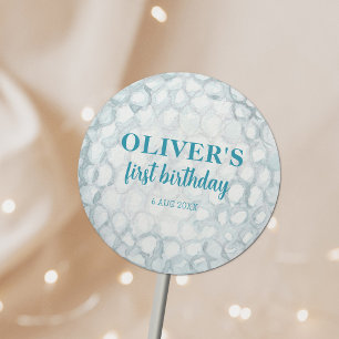 Hole In One Golf Par-tee Boy 1st Birthday Classic Round Sticker