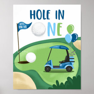 Hole in One Golf Par-Tee Boy First Birthday Sign