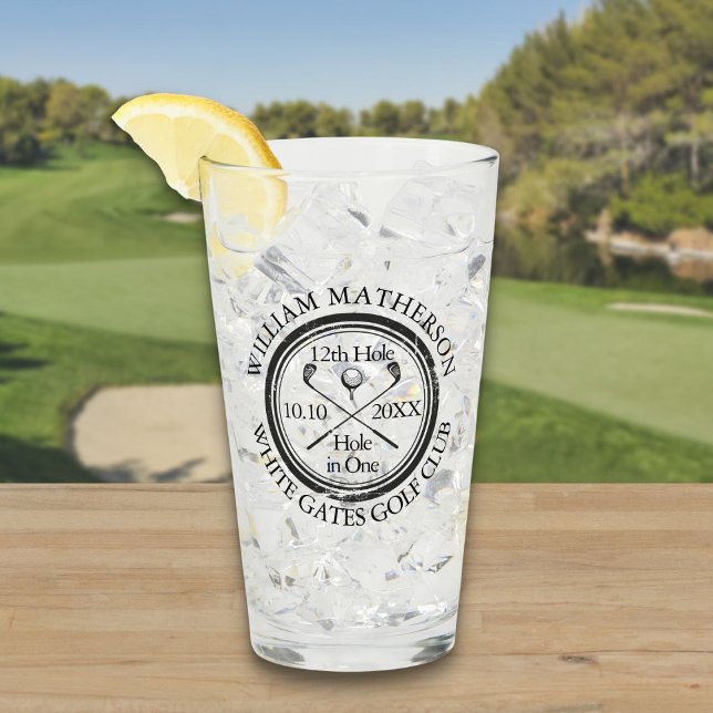 Hole in One Golf Personalised Glass (Hole in One Golf Personalized Glass)