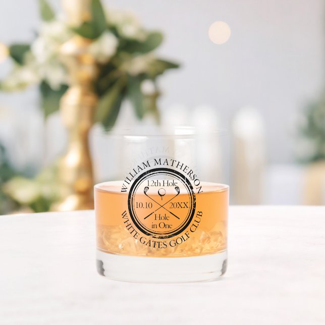 Hole in One Golf Personalised Whiskey Glass (Insitu (Wedding))