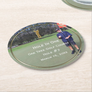 Hole In One Golf Photo Keepsake Coasters