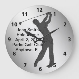 Hole-in-one Golf Swinger Customisable Large Clock