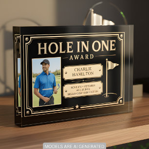 Hole In One Golfer Recognition Photo Block