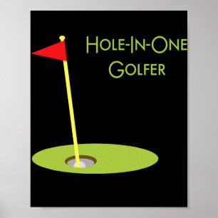 Hole In One Golfer Sport Themed Golfing Design Poster