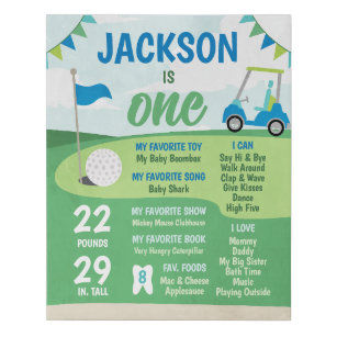 Hole in One Milestone Poster, Golf Faux Canvas Print