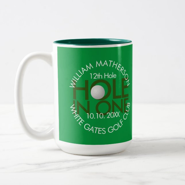 Hole in One Modern Fun Two-Tone Coffee Mug (Left)