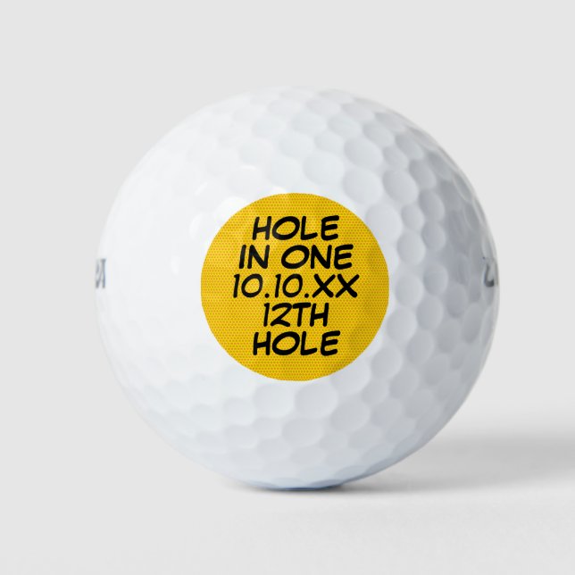 Hole in One Modern Personalised Golf Balls (Front)