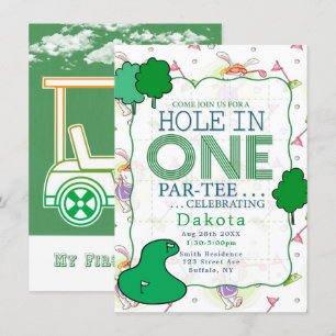 Hole In One Par-Tee Birthday Celebration 5 Invitation